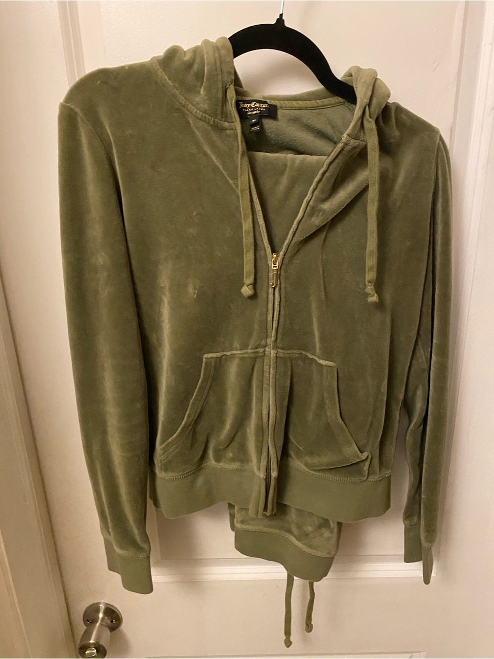 Juicy Couture Olive Green Velour Hoodie